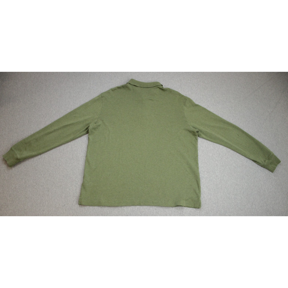 Land's End Polo Mens Large Green (42-44) Long Sleeve100% Supima Cotton - Picture 2 of 7
